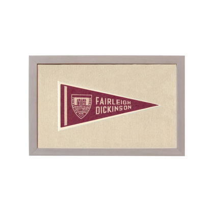 Vintage Fairleigh Dickinson Pennant | Rare Vintage Wool Felt Pennant Flag | vintageantiquesgifts.com