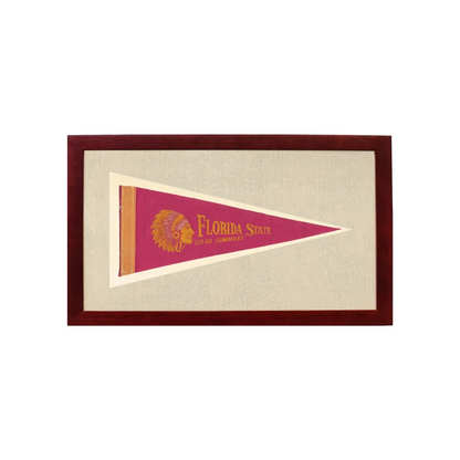 Vintage Florida State University Pennant | 1950s Wool Felt Pennant Framed Display | vintageantiquesgifts.com
