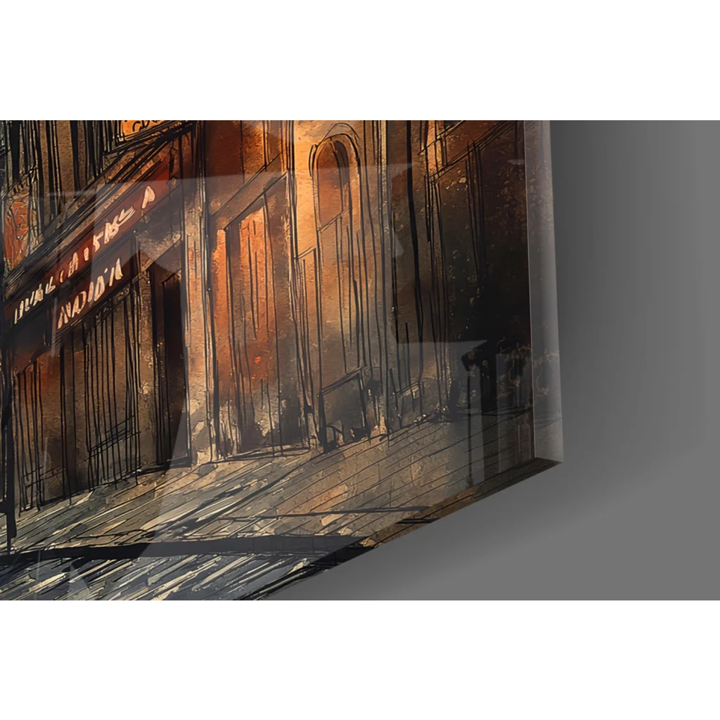 3D printed acrylic Paris street scene glass wall art