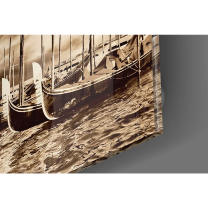 Vintage gondola tempered glass wall art with size comparison