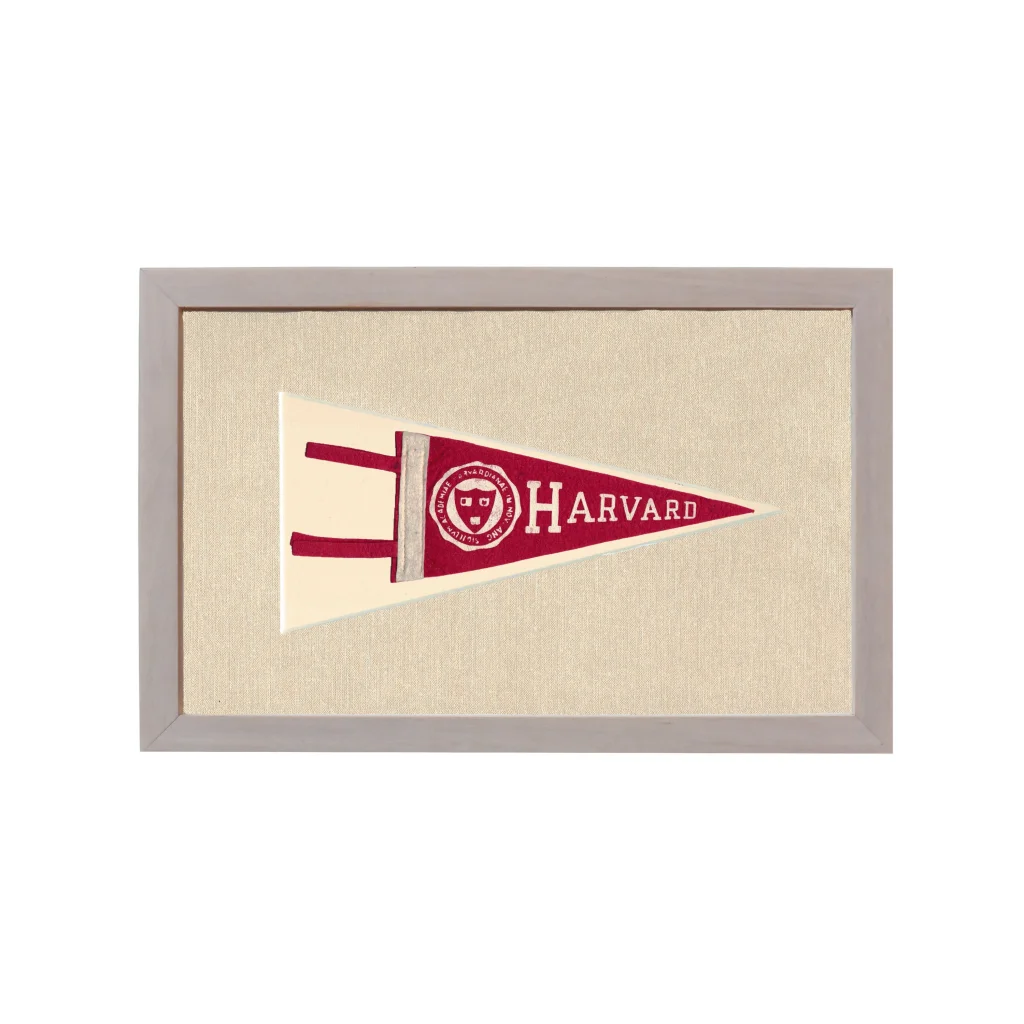 Vintage Harvard Pennant | Rare Vintage Wool Felt Pennant Flag | vintageantiquesgifts.com