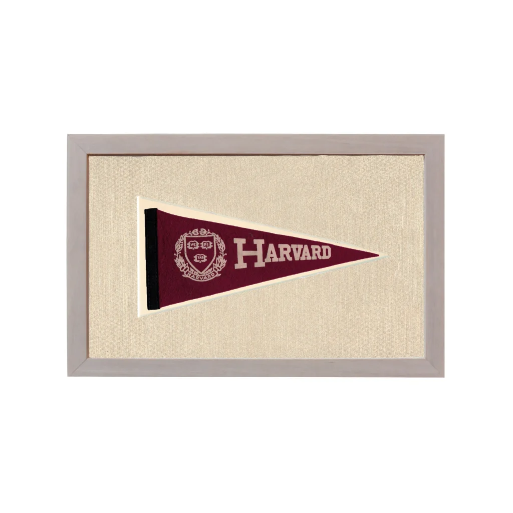 Vintage Harvard Pennant | Rare Vintage Wool Felt Pennant Flag | vintageantiquesgifts.com