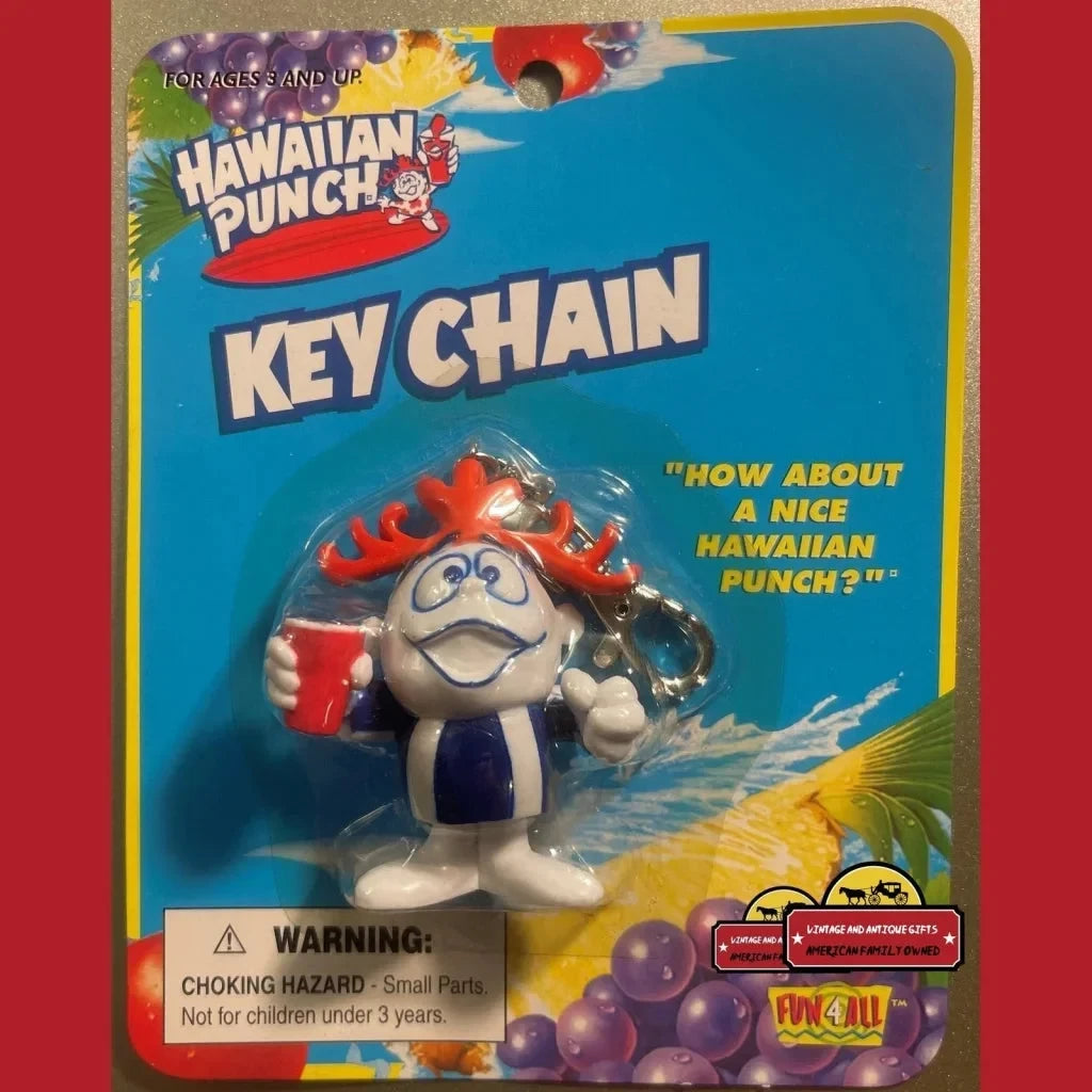 Vintage Hawaiian Punch Keychain Key Chain 1990s Amazing Quality Detail And Unopened Advertisements Antique Collectible
