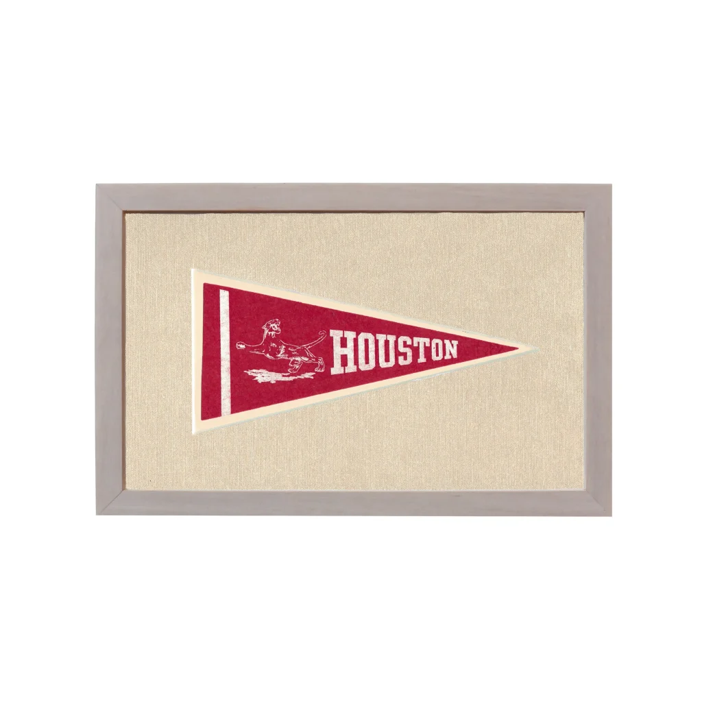 Vintage Houston Pennant | Rare Vintage Wool Felt Pennant Flag | vintageantiquesgifts.com