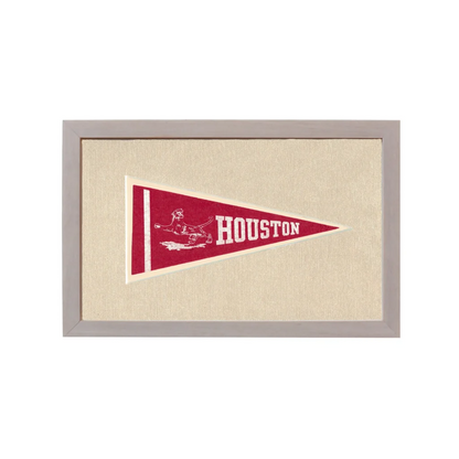 Vintage Houston Pennant | Rare Vintage Wool Felt Pennant Flag | vintageantiquesgifts.com