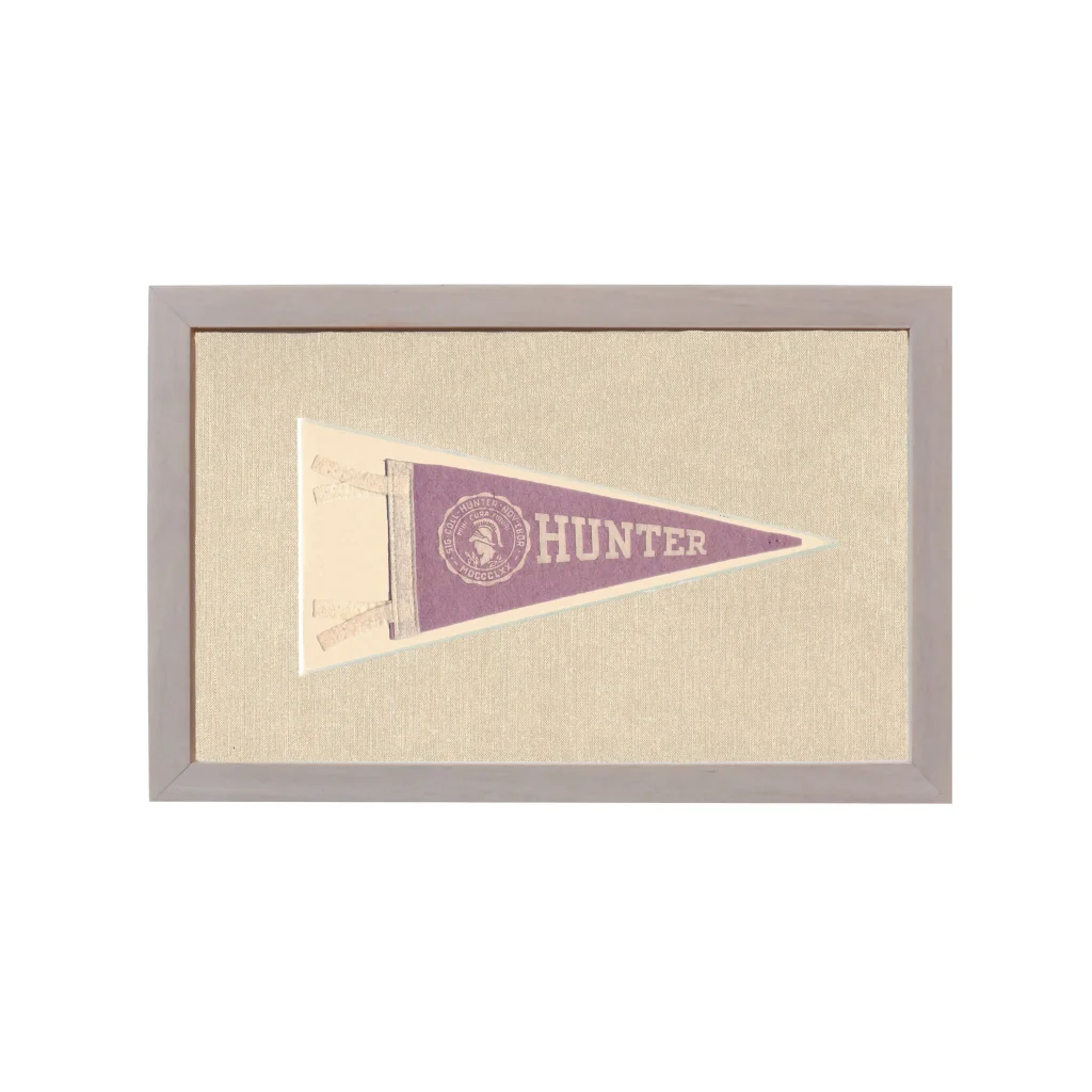 Vintage Hunter College Pennant | Rare Vintage Wool Felt Pennant Flag | vintageantiquesgifts.com