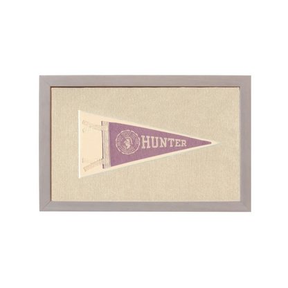 Vintage Hunter College Pennant | Rare Vintage Wool Felt Pennant Flag | vintageantiquesgifts.com
