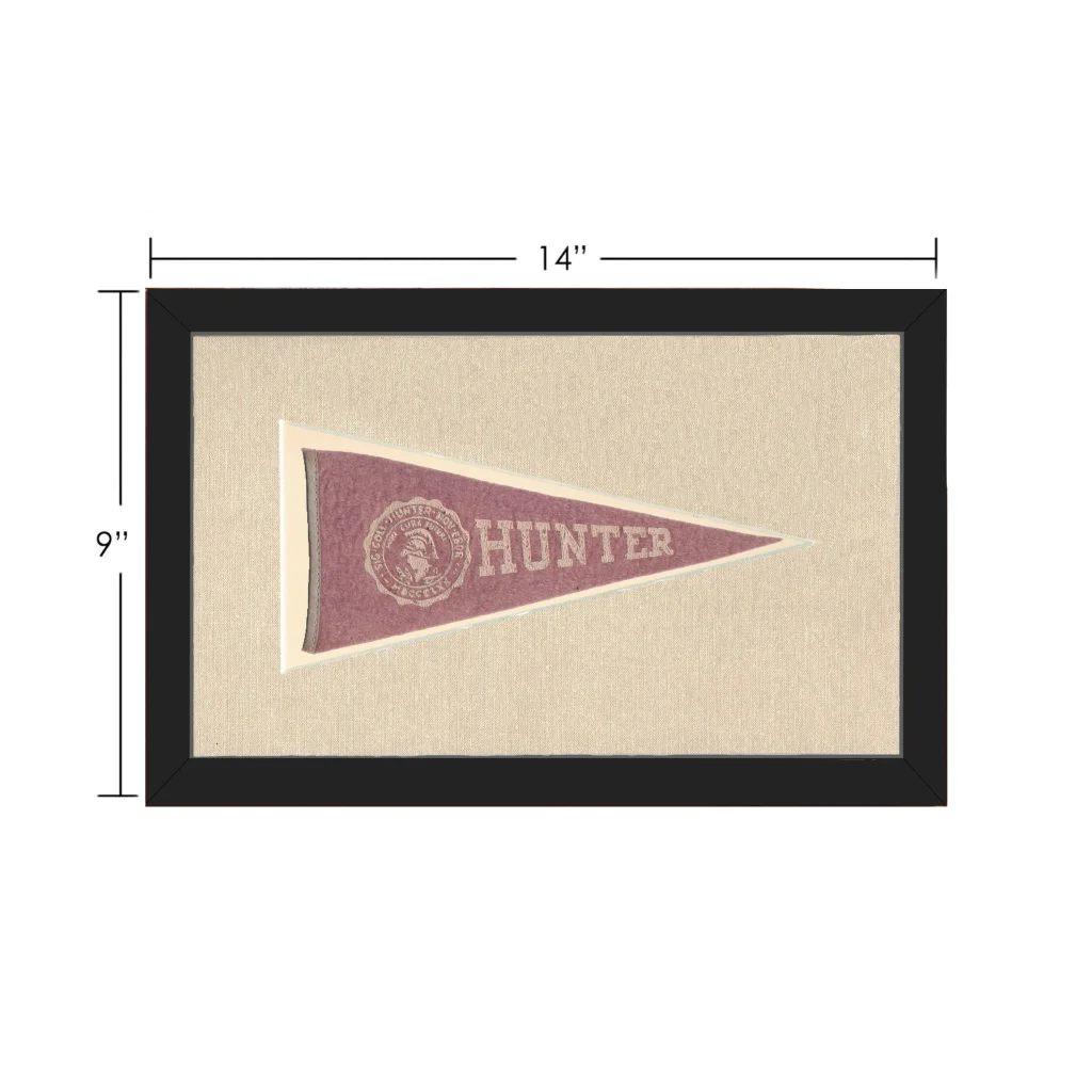 Vintage Hunter College Pennant | Vintage Collectible Sports Pennant | vintageantiquesgifts.com