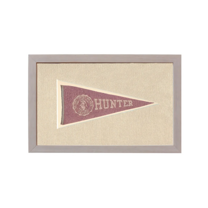 Vintage Hunter College Pennant | Rare Vintage Wool Felt Pennant Flag | vintageantiquesgifts.com