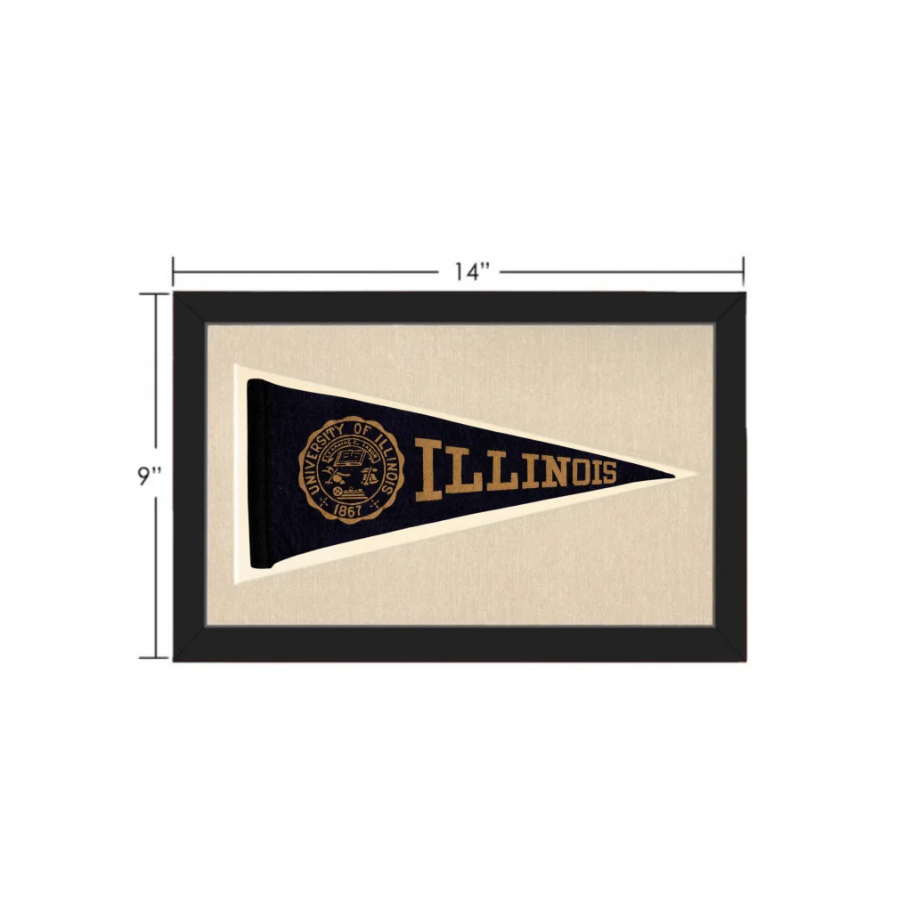 Vintage Illinois Pennant | Vintage Collectible Sports Pennant | vintageantiquesgifts.com