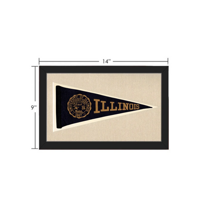 Vintage Illinois Pennant | Vintage Collectible Sports Pennant | vintageantiquesgifts.com