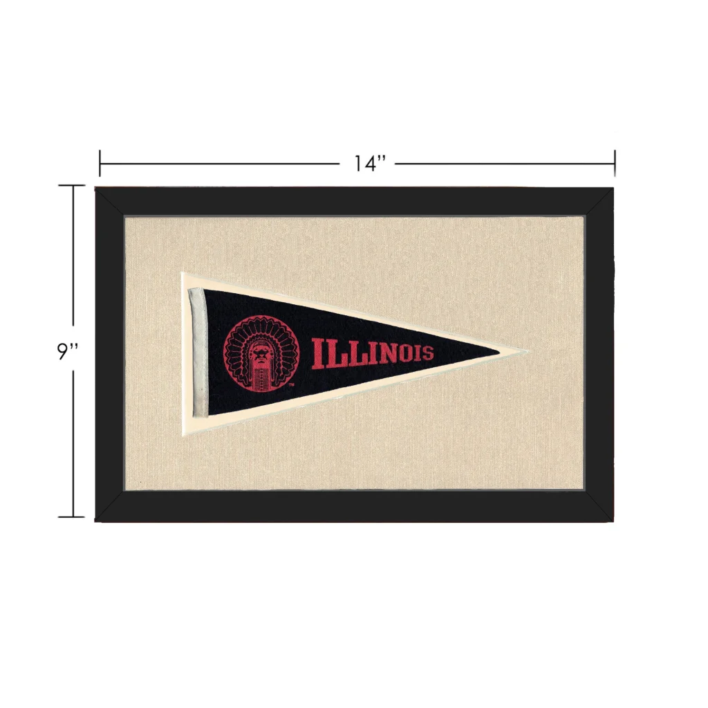 Vintage Illinois Pennant | Vintage Collectible Sports Pennant | vintageantiquesgifts.com