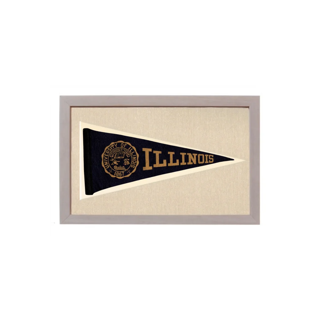 Vintage Illinois Pennant | Vintage Americana Sports Memorabilia | vintageantiquesgifts.com