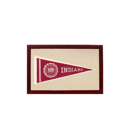 Vintage Indiana University Pennant | 1950s Wool Felt Pennant Framed Display | vintageantiquesgifts.com