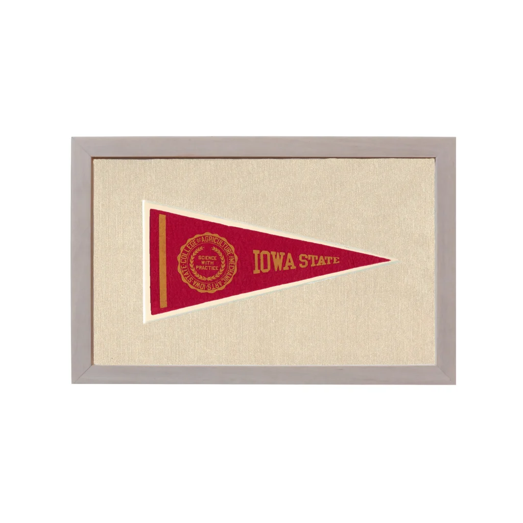 Vintage Iowa State Pennant | Rare Vintage Wool Felt Pennant Flag | vintageantiquesgifts.com