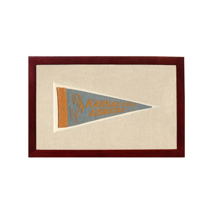 Vintage Kansas City Athletics Pennant | 1950s Wool Felt Pennant Framed Display | vintageantiquesgifts.com