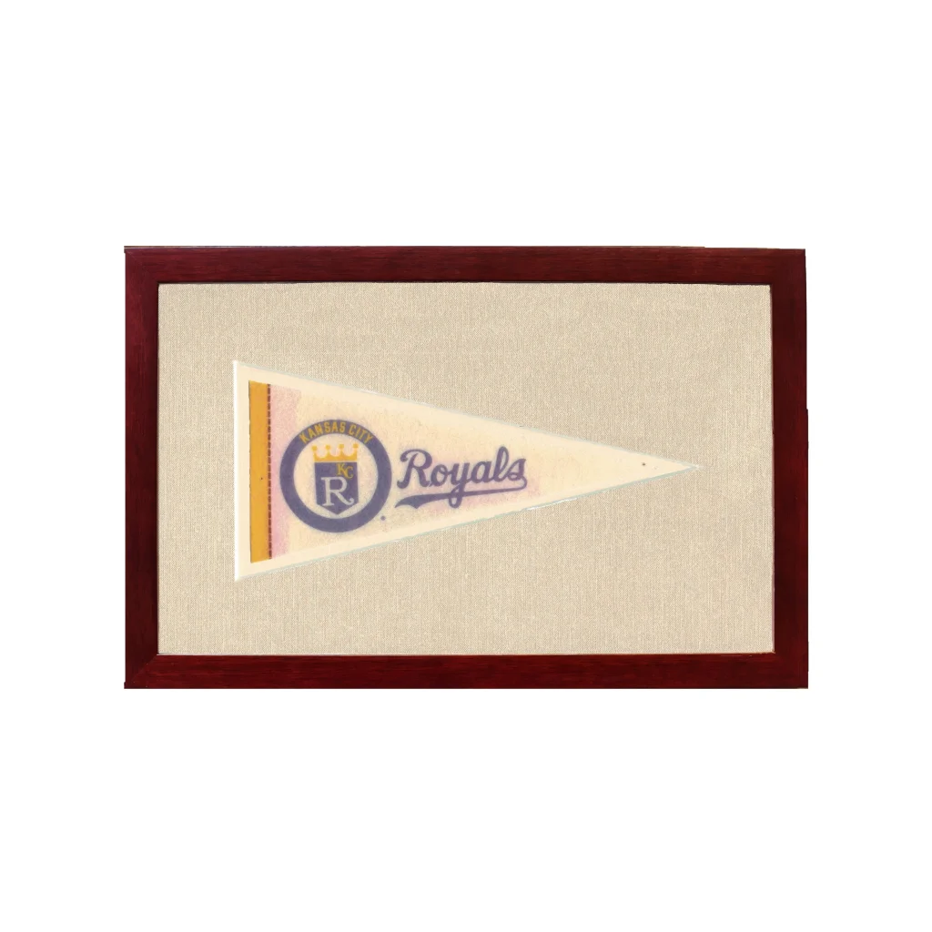 Vintage Kansas City Royals Pennant | 1950s Wool Felt Pennant Framed Display | vintageantiquesgifts.com