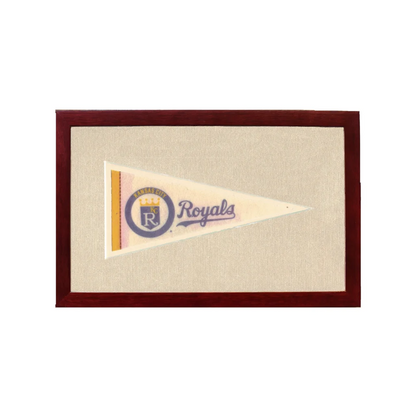 Vintage Kansas City Royals Pennant | 1950s Wool Felt Pennant Framed Display | vintageantiquesgifts.com
