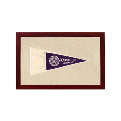 Vintage Kansas State Pennant | 1950s Wool Felt Pennant Framed Display | vintageantiquesgifts.com