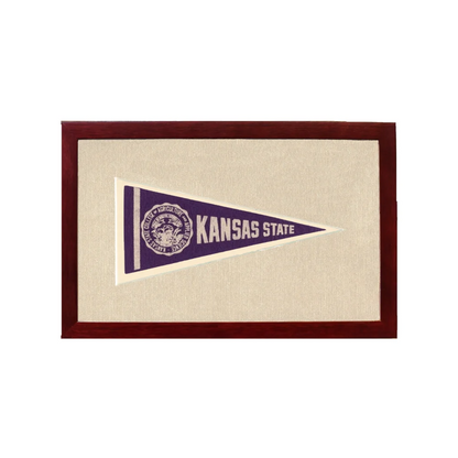 Vintage Kansas State University Pennant | 1950s Wool Felt Pennant Framed Display | vintageantiquesgifts.com