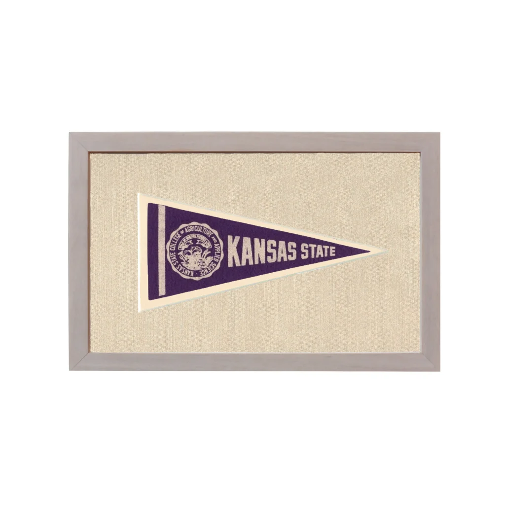 Vintage Kansas State University Pennant | Rare Vintage Wool Felt Pennant Flag | vintageantiquesgifts.com