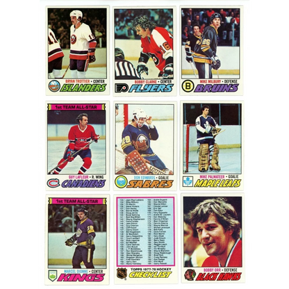 Vintage hockey trading cards box break featuring Ken Dryden, Guy Lafleur, and Marcel Dionne