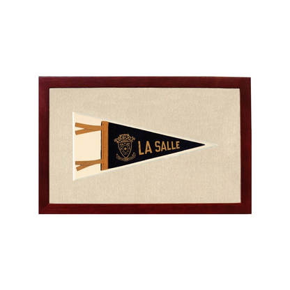 Vintage La Salle Pennant | 1950s Wool Felt Pennant Framed Display | vintageantiquesgifts.com