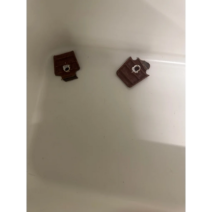 Broken dark chocolate with white filling on Vintage Lappas Genuine Leather Igloo Cooler