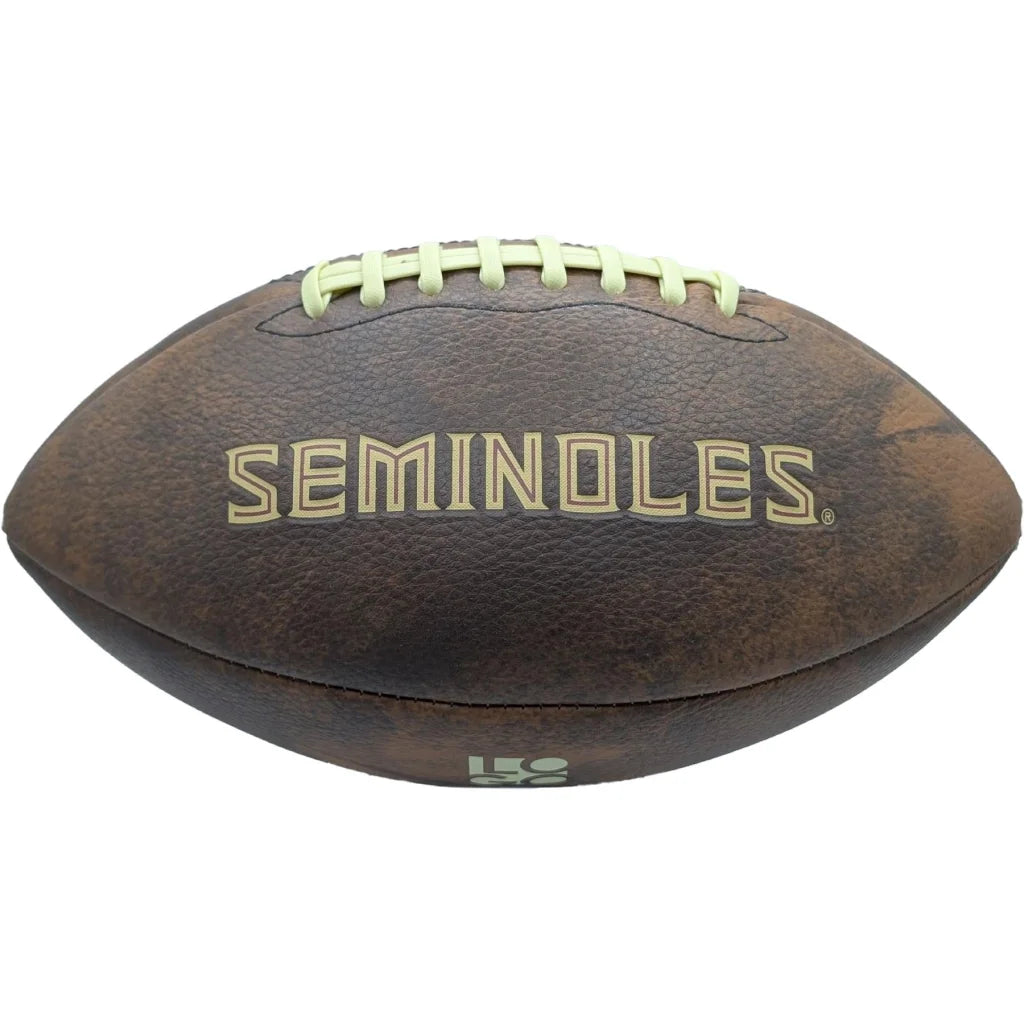 Vintage leather Florida State Seminoles football with gold laces