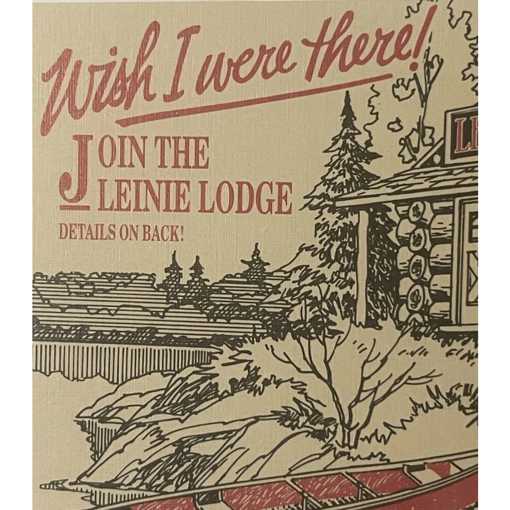 Vintage 🍻 Leinenkugel’s Beer Leinie Lodge Membership Postcard Chippewa Falls WI Advertisements and Antique Gifts