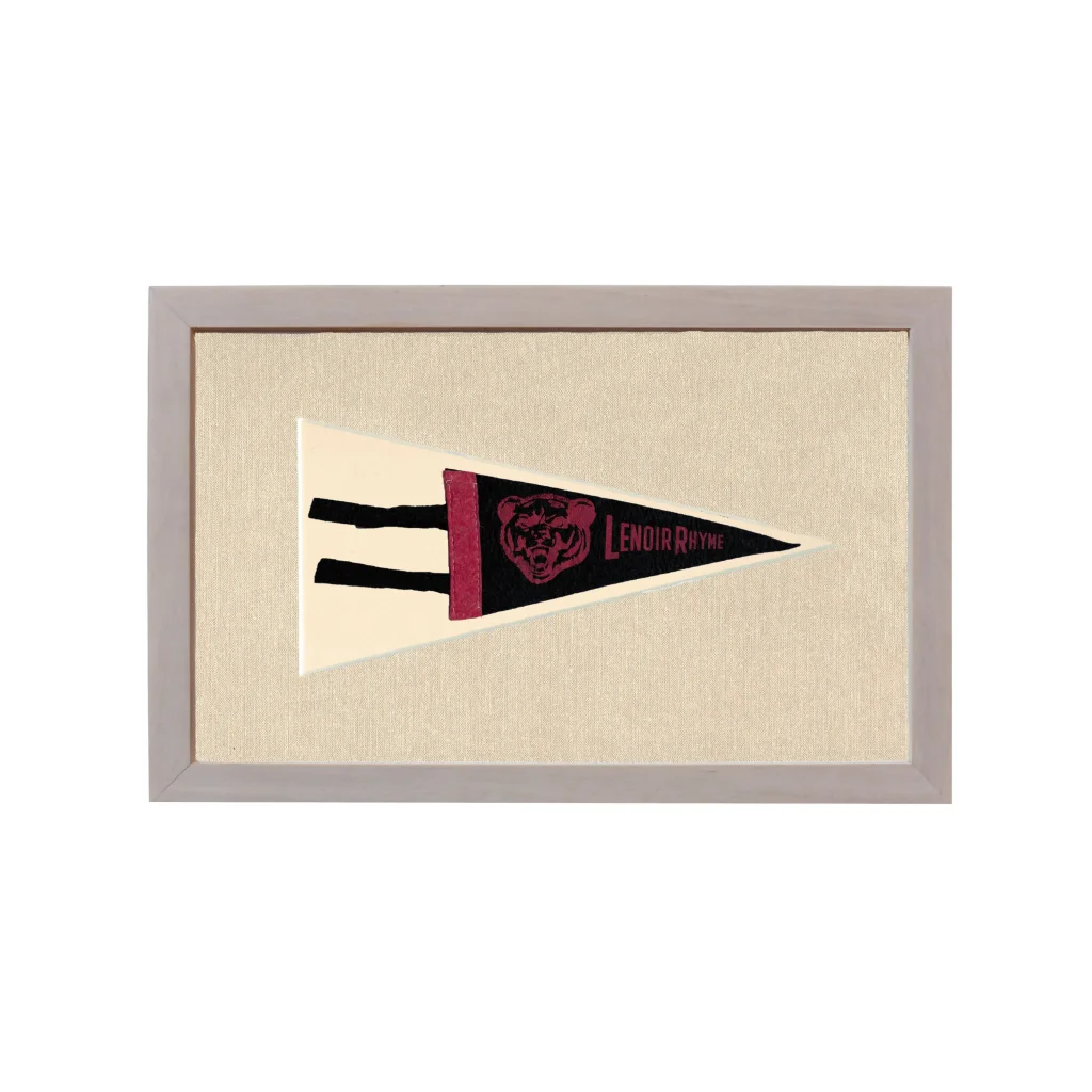 Vintage Lenoir Rhyme Pennant | Rare Vintage Wool Felt Pennant Flag | vintageantiquesgifts.com