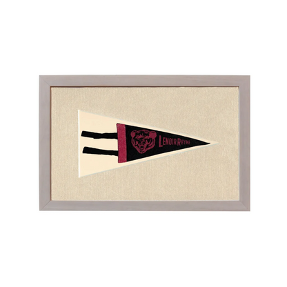 Vintage Lenoir Rhyme Pennant | Rare Vintage Wool Felt Pennant Flag | vintageantiquesgifts.com