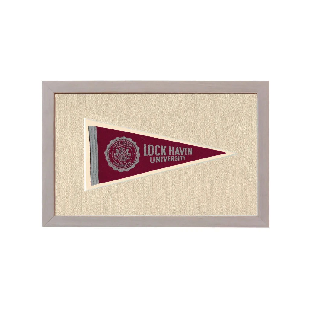 Vintage Lock Haven University Pennant | Rare Vintage Wool Felt Pennant Flag | vintageantiquesgifts.com