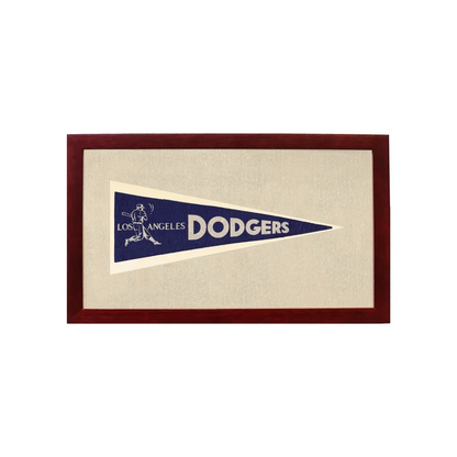 Vintage Los Angeles Dodgers Pennant | 1950s Wool Felt Pennant Framed Display | vintageantiquesgifts.com