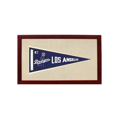 Vintage Los Angeles Dodgers Pennant | 1950s Wool Felt Pennant Framed Display | vintageantiquesgifts.com