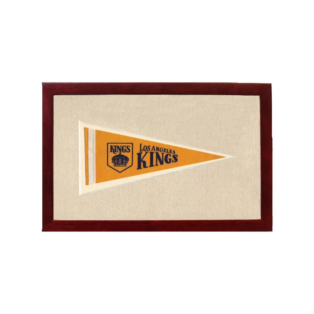 Vintage Los Angeles Kings Pennant | 1950s Wool Felt Pennant Framed Display | vintageantiquesgifts.com