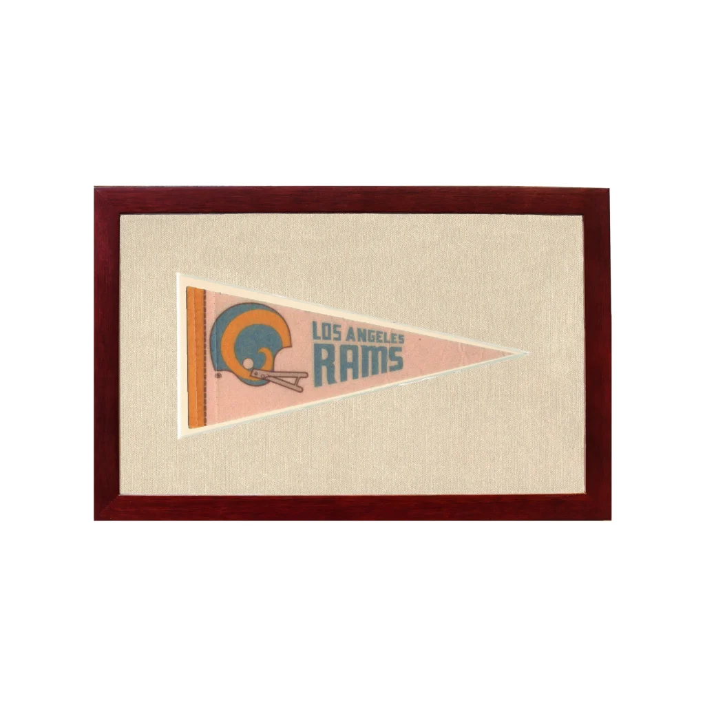 Vintage Los Angeles Rams Pennant | 1950s Wool Felt Pennant Framed Display | vintageantiquesgifts.com