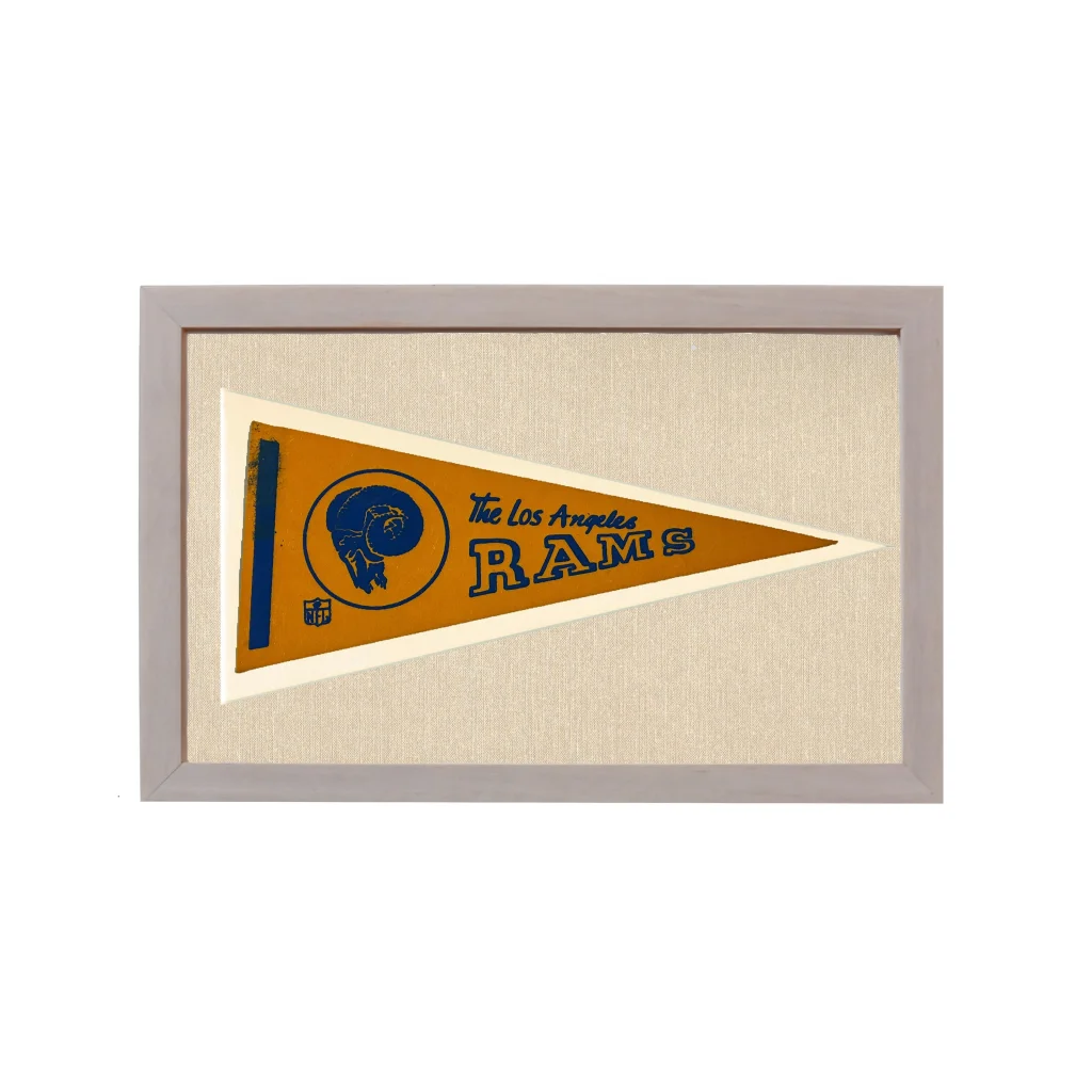 Vintage Los Angeles Rams Pennant | 1950s Wool Felt Pennant Framed Display | vintageantiquesgifts.com