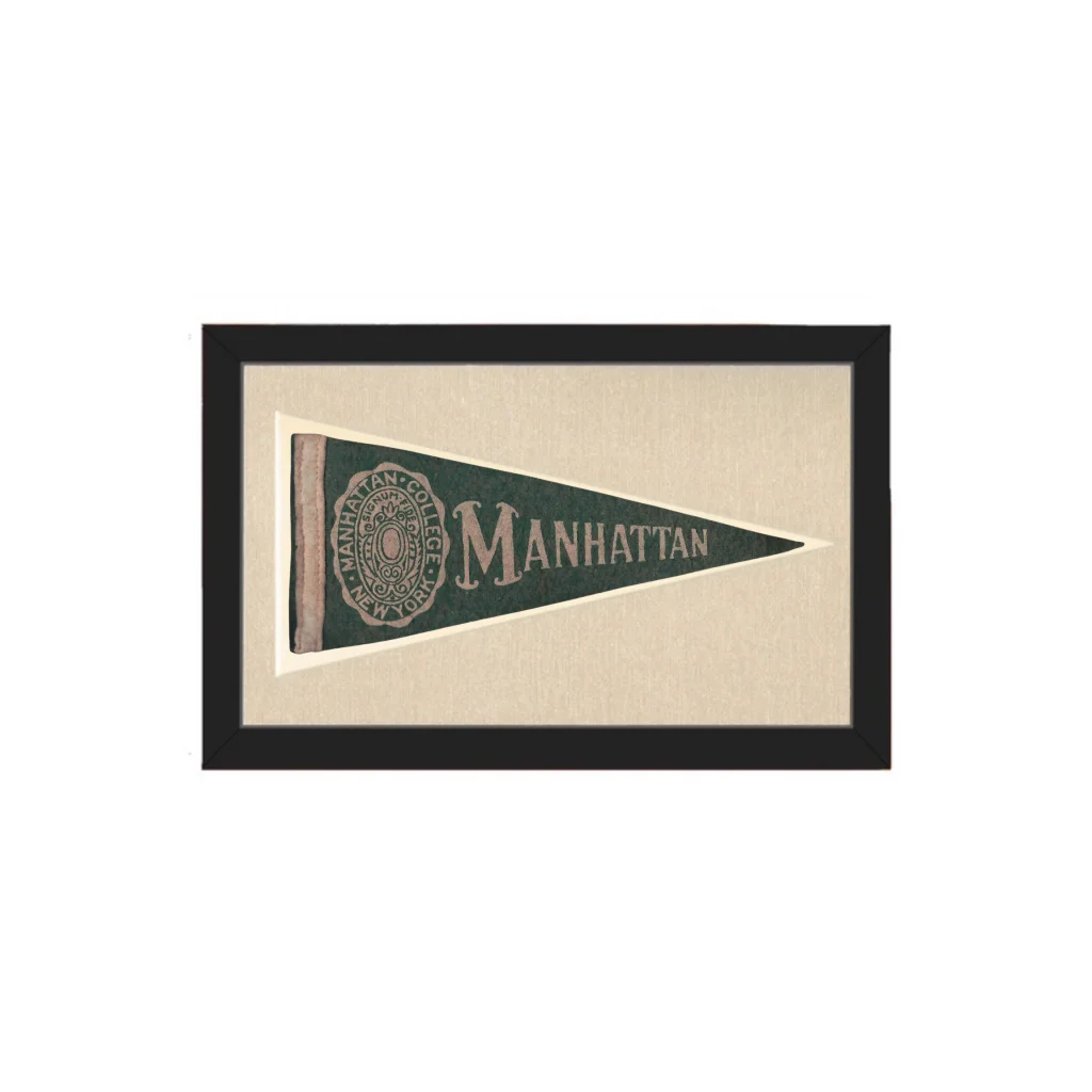 Vintage Manhattan College Pennant | Americana Memories | vintageantiquesgifts.com