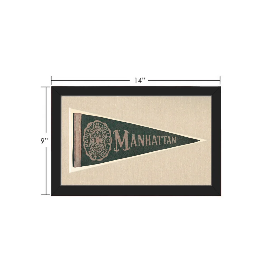 Vintage Manhattan College Pennant | Vintage Collectible Sports Pennant | vintageantiquesgifts.com