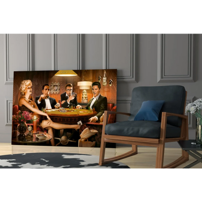 Vintage Marilyn Monroe poker wall art canvas print