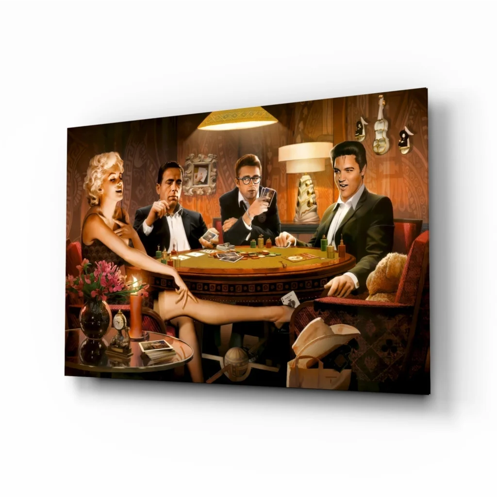 Vintage Marilyn Monroe poker players casino wall art canvas print