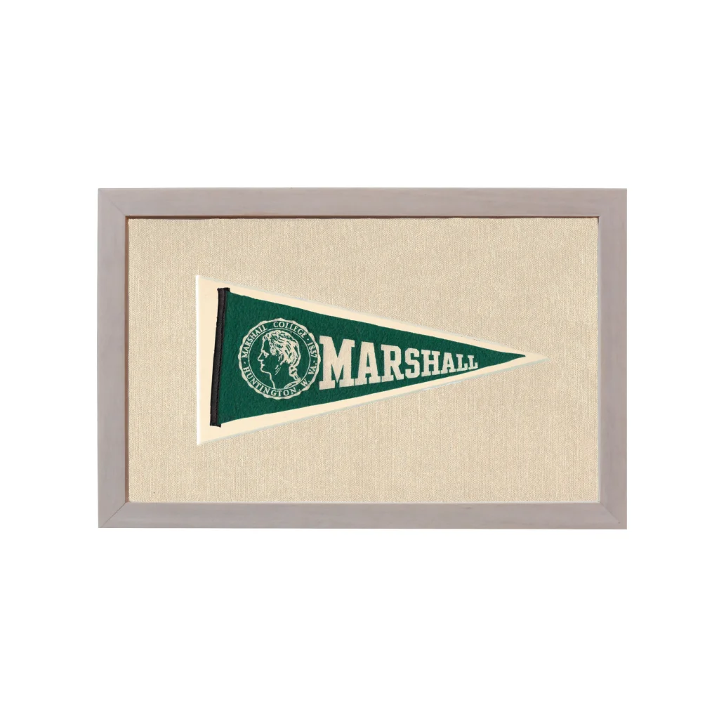 Vintage Marshall College Pennant | Rare Vintage Wool Felt Pennant Flag | vintageantiquesgifts.com