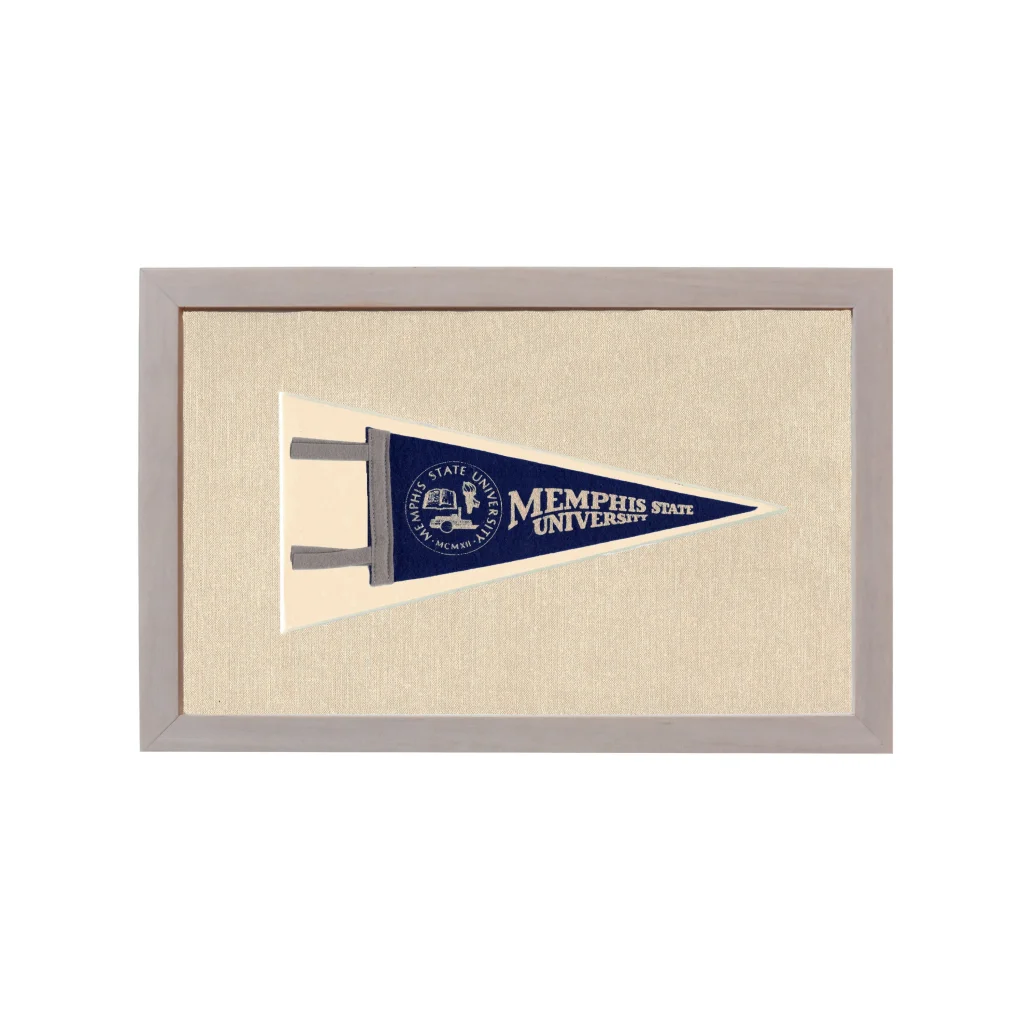 Vintage Memphis State University Pennant | Rare Vintage Wool Felt Pennant Flag | vintageantiquesgifts.com