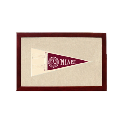 Vintage Miami University Pennant | 1950s Wool Felt Pennant Framed Display | vintageantiquesgifts.com