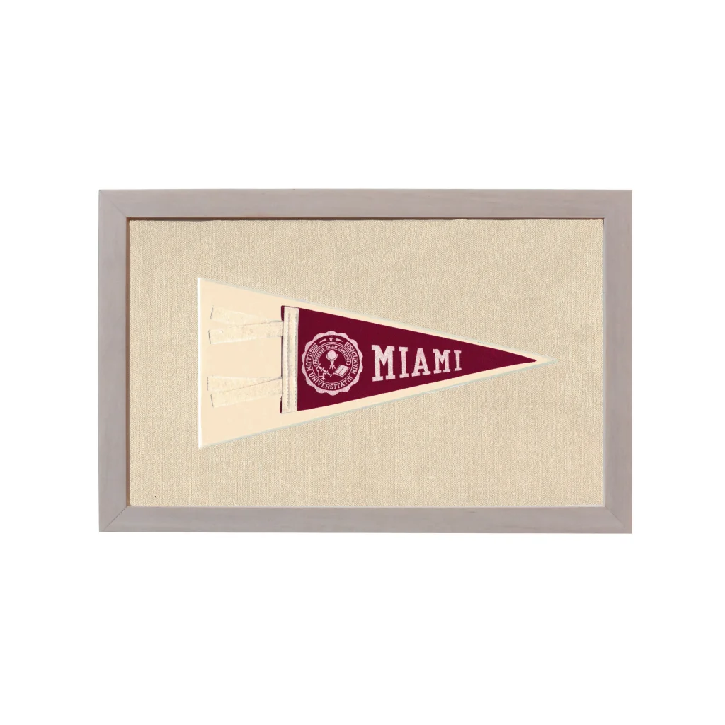 Vintage Miami University Pennant | Rare Vintage Wool Felt Pennant Flag | vintageantiquesgifts.com