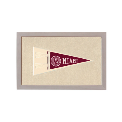 Vintage Miami University Pennant | Rare Vintage Wool Felt Pennant Flag | vintageantiquesgifts.com