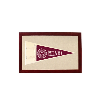 Vintage Miami University Pennant | 1950s Wool Felt Pennant Framed Display | vintageantiquesgifts.com