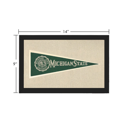 Vintage Michigan State Hormel Pennant | 1950s Wool Felt Pennant Framed Display | vintageantiquesgifts.com