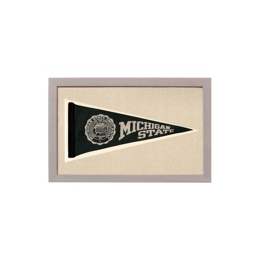 Vintage Michigan State Pennant | Vintage Americana Sports Memorabilia | vintageantiquesgifts.com